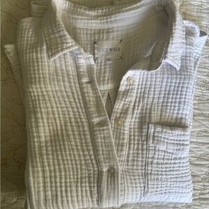 Alice Walk The Organic Cotton Cloud Top, Triple Gauze, White, XL